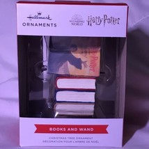 Hallmark 2021 Harry Potter Books and Wand Red Box Exclusive Christmas Ornament - £19.89 GBP