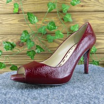 Enzo Angiolini Tiago Women Peep Toe Heel Shoes Red Patent Leather Size 8.5 Med - £19.90 GBP