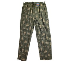 St. John&#39;s Bay Forest Moose Bear Pajama Pants Men&#39;s Size Med Green NEW MSRP $24 - £8.80 GBP