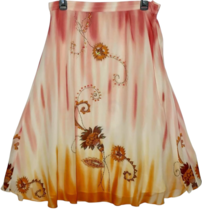 Lapis 100% Silk Tie Dye Floral Sequin Skirt Size Medium - $16.99