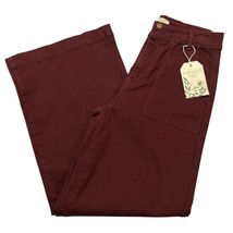 Farmers Market Pants Womens 10 Burgundy High Rise Wide Leg Denim Boho Fe... - $31.32