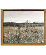 Framed Canvas Wall Art, Meadow with Flowers Painting, Landscape for Livi... - $313.48 MXN