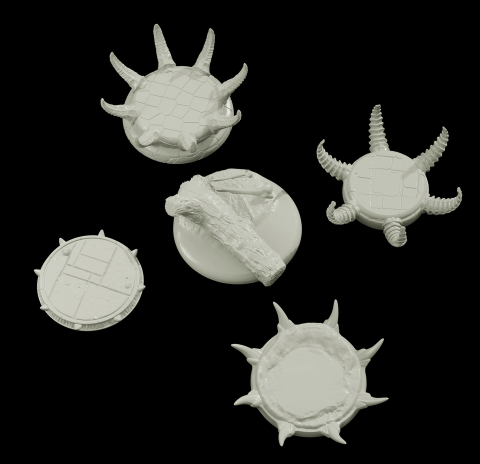 3D Printed Bestiary Vol. 4 Nafarrate Monster Round Bases Set 25 28 32 35mm D&D Item image 2