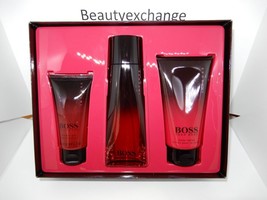 Hugo Boss Woman Intense Perfume Eau De Parfum Spray Body Lotion Shower Gel Set - £235.41 GBP