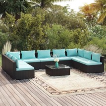  Garden Lounge Set Black, Water Blue - $24,281.82 MXN