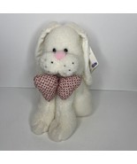 Vintage Kids of America Plush Bean Bag Bunny Rabbit Easter White Bow 1990&#39;s - $24.61 CAD