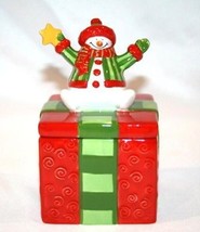 Fitz And Floyd Holiday Folk Snowman Trinket Box #960 - $25.00