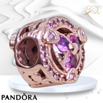 Pandora Rose Gold Reveal Your Love Sparkling Hearts Button Charm US SELLER - $631.83 MXN