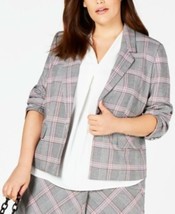 MSRP $129 Bar Iii Trendy Plus Size Open-Front Plaid Jacket Size 18W - $23.09