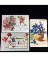 3 Antique Happy Birthday Greetings Postcards Embossed 2 Written Unposted - $187.97 MXN