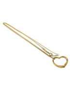 Tiffany &amp; Co Elsa Perretti  18k Yellow Gold Open Heart &amp; Necklace 18in - $23,118.93 MXN