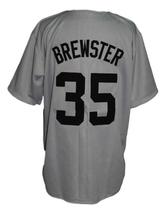 Brewster #35 Millions Movie Button Down Baseball Jersey Grey Any Size image 2