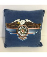 Stuffed Pillow Harley Davidson 15”x15” Blue Aztec DAKOTAH 1993 rare - $44.55