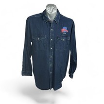 Planet Hollywood Mens Shirt Size XL Denim Logo Embroidery LS Miami - £29.01 GBP