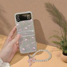 Cute Bow Strawberry Glitter Phone Case with Card Holder and Bracelet for... - $58.58