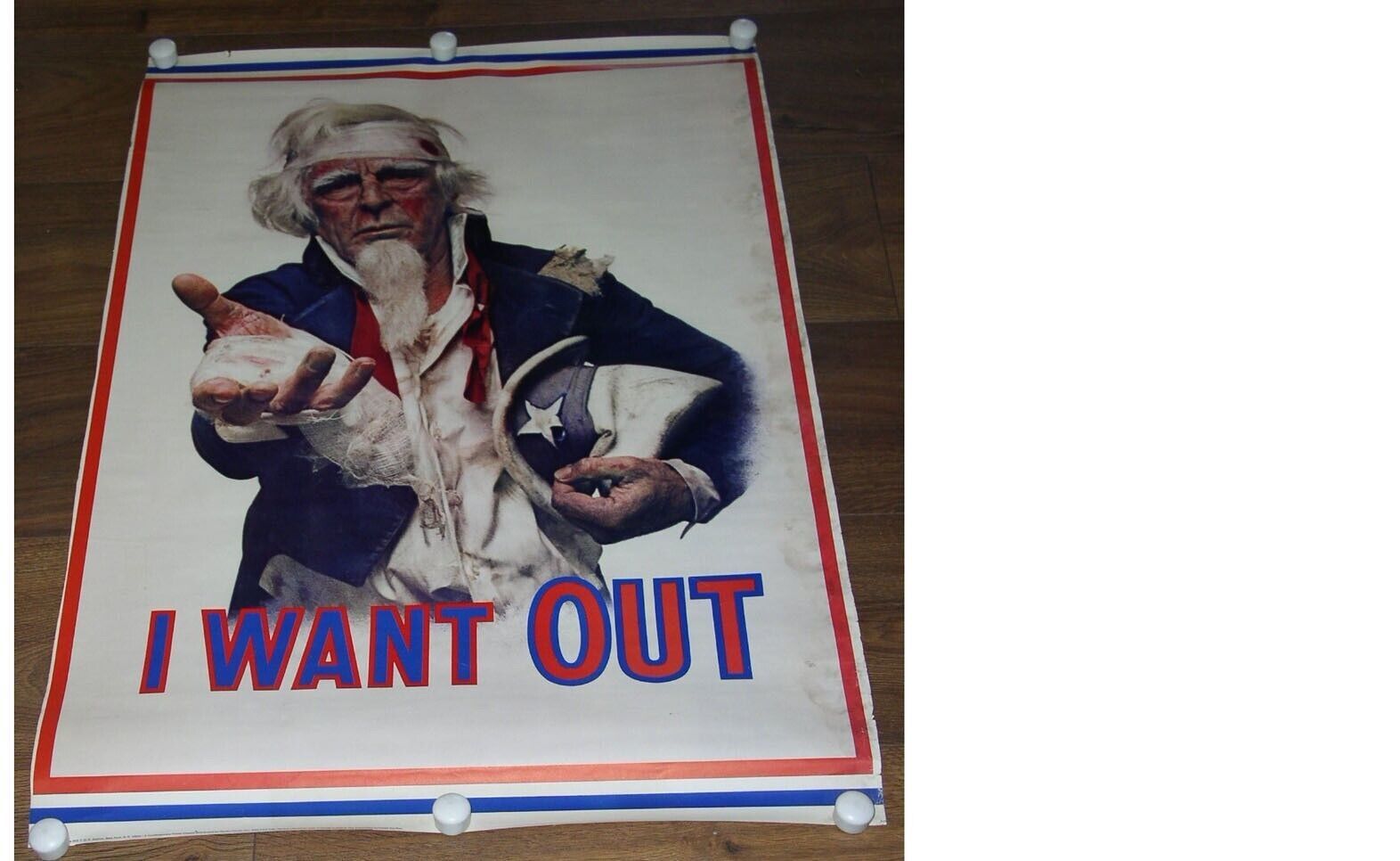 I Want Out Uncle Sam Head Shop Poster Vintage 1960&#39;s Committee To Unsell... - $599.99