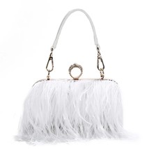 Luxy Moon Designer Ostrich  Feather Wallet Clutch Bag Women Clutch    Dinner Eve - £96.41 GBP