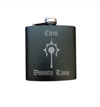 D&amp;D Engraved Steel Flask - Cleric Divinity Tonic - Dungeons Dragons, Nerdy Gift - £11.85 GBP