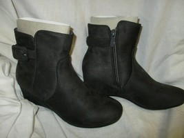 Dream Pair Lang-5A Girls Suede Leather Zip Up Heeled Boots 7&quot;Tall Size(5)C-Grey - £32.04 GBP