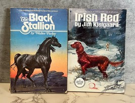 Vintage The Black Stallion by Walter Farley &amp; Irish Red by Jim Kjelgaard... - £9.41 GBP