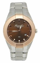 Kenneth Cole New York Dress Date Men&#39;s Analog Round Watch KC9132 Rose-Go... - £48.01 GBP