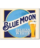 Blue Moon Craft Brew Draft Beer Vintage Retro Logo Bar Wall Art Decor Me... - £12.82 GBP