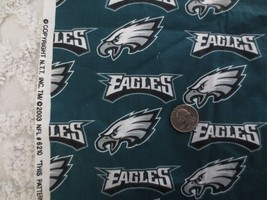 4082. 2003 Nfl Eagles Craft Quilting Cotton Fabric - 13&quot; X 2 Yds. - £3.99 GBP