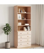 Bookcase with Drawers ALTA 77x35x186.5 cm Solid Wood Pine - £136.27 GBP