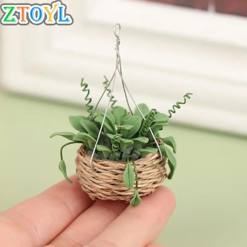 Miniature Hanging Potted Plant Pots Fairy Garden Flower Clusters Basket - £8.55 GBP