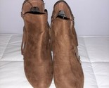 Top Mode Brown Fringed Ankle Boots/ Booties Heels Size 6 - £14.38 GBP