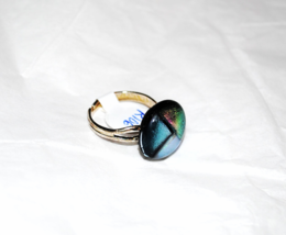 Dichroic Glass Cabochon Ring - £12.53 GBP