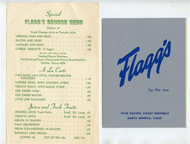 Flagg&#39;s By the Sea Wine &amp; Beer List &amp; Brunch Menu PCH Santa Monica California  - $27.72