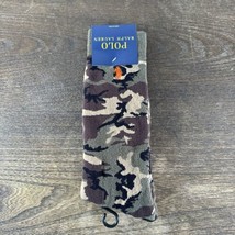 New Polo Ralph Lauren Thick Olive Camo Crew Socks Orange Pony Men’s Size... - $12.19