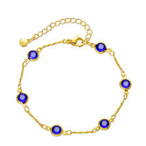 Purple Crystal &amp; 18K Gold-Plated Station Bracelet - £11.15 GBP