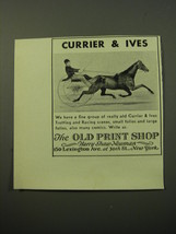 1950 The Old Print Shop Ad - Currier &amp; Ives - £14.78 GBP