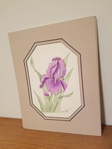 Susan Shaffer 12&quot; x 15&quot; Iris Floral Watercolor Painting Signed &amp; Dated 89&#39; - £31.28 GBP