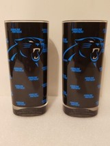 Carolina Panthers Set Of 2 Cups Plastic And Tall Drinking Glasses NFL - £14.34 GBP