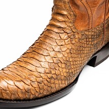 KANSAS Genuine Snake Skin Cowboy Boot from the Western Collection Cognac image 10