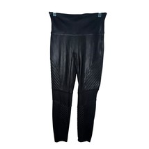 Spanx Moto Leggings Women Size MP Black Faux Leather Shaping High Rise B... - $621.57 MXN