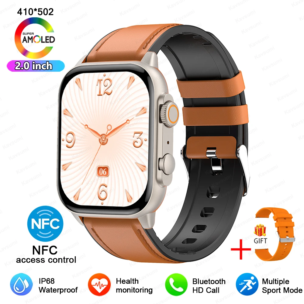 HK95 Ultra Smartwatch Men Women NFC AMOLED Screen Smart Watch Bluetooth Call Blo - £77.11 GBP