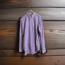 Ralph Lauren Men&#39;s Large 16.5 Classic Fit L/S Button Down Striped Shirt Purple - $17.56