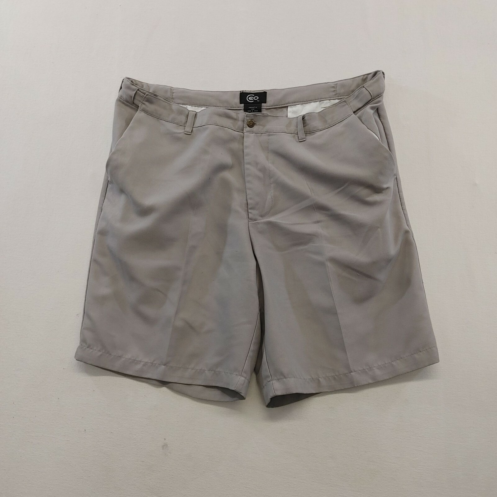 CEO Men&#39;s Chino Shorts Size 40 Gray Polyester Flat Front Casual Shorts - $7.92