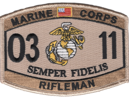 4.5&quot; Marine Corps Mos 0311 Rifleman Ega Desert Embroidered Patch - £27.96 GBP
