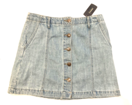 Forever 21 Skirt Womens 27 Blue Button Front Short Mini Light Denim Jean NWT - £7.79 GBP