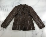 OX Orix Argentina Leather Jacket Womens Small Brown Soft Shiny Button Front - $55.97