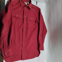 LL Bean Flannel Button Up Shirt Men&#39;s Sm-Reg Long Sleeve Pockets Red - £19.45 GBP