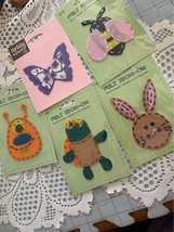 Plaid Bunny Butterfly Ladybug Turtle &amp; Monster Felt Iron On Transfer Set... - $6.34