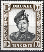 ZAYIX Brunei 107a MNH 1970 10c olv brn Sultan on Whiter Glazed Paper 072... - £1.69 GBP