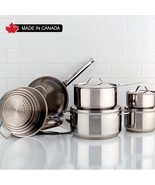 Classic Stainless Steel Cookware Set, 11 Piece - Meyer. Made in Canada - $301.51 CAD