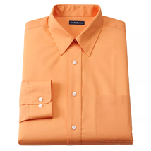Croft &amp; Barrow Men’s Classic-Fit Solid Broadcloth Point Collar Dress Shirt, 15½ - £11.99 GBP